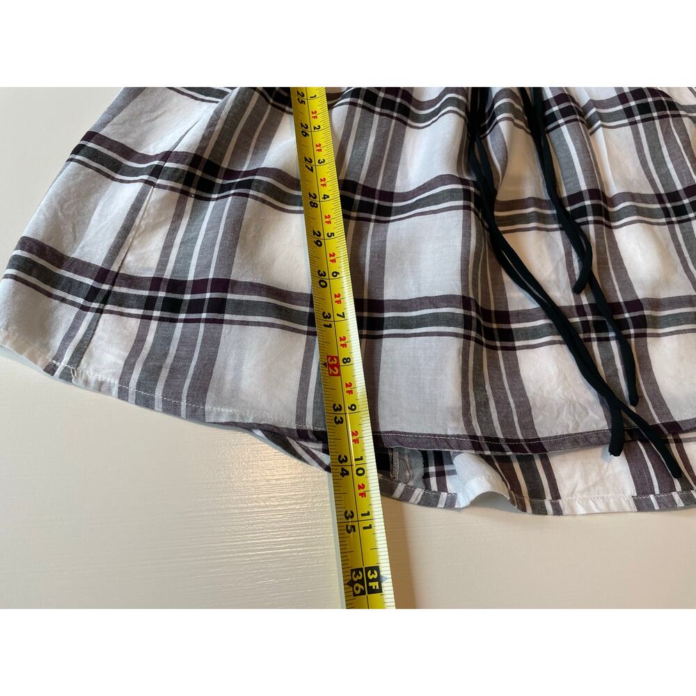 Veronica Beard Shirt Dress Marcy Plaid Sz 4 Tie Waist Convertible Sleeve Preppy - Picture 13 of 13